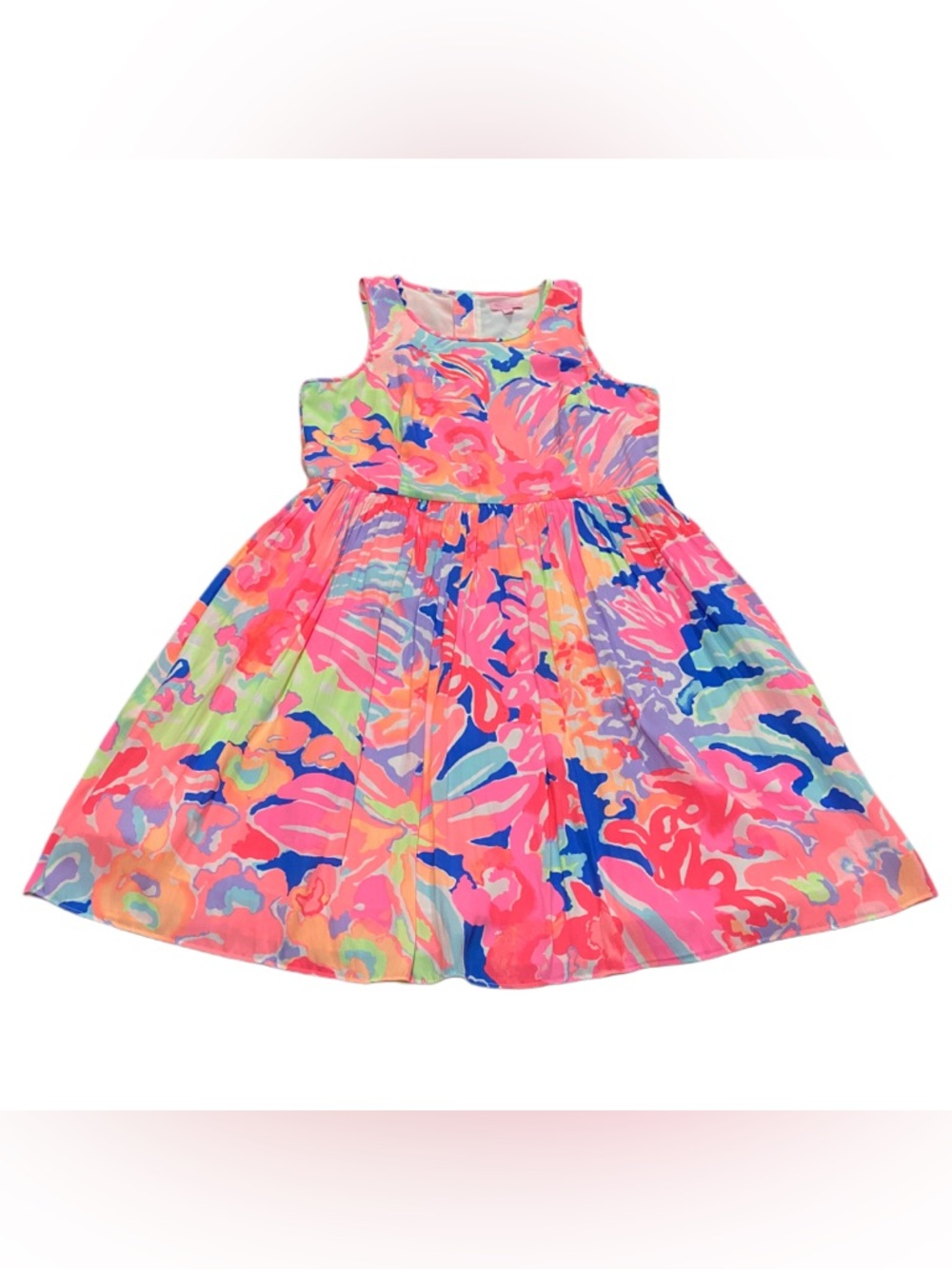 Lilly Pulitzer Kassia Playa Hermosa Sleeveless Dress  Fit Flare Size 14